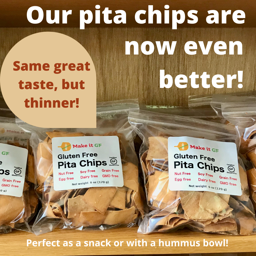Image of our pita chip packages on the shelf